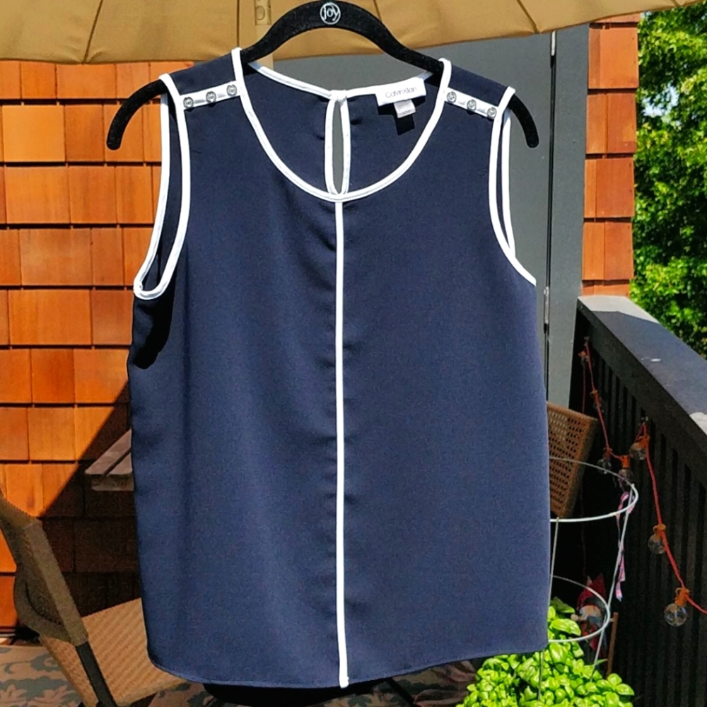 Calvin Klein Sleeveless Navy Tank